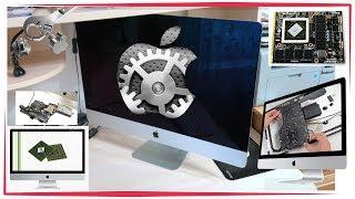 Замена видеокарты Apple iMac 27 материнская плата новая MAC OS не загружается, полосы на экране