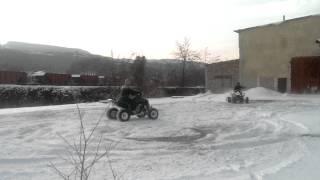 ATV Yamaha Raptor 350 vs Raptor 700 Drift Battle :)