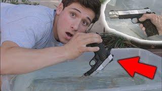 Airsoft Gas Blowback Pistol Underwater???-  Airsoft Gun In Water! | Can It Still Shoot?!
