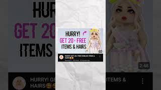 Get 20+ FREE ROBLOX ITEMS & HAIRS #roblox #freerobloxitems #flarentia