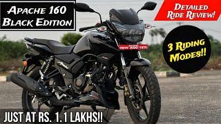 2024 Apache 160 Black Edition Ride Review | Just At 1.1 Lakhs!!