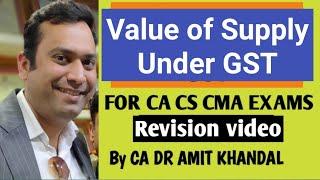 Value of Supply under GST Revision video by CA DR AMIT KHANDAL
