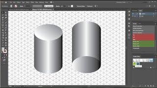 Изометрия/Иллюстратор. Построение базовых фигур: цилиндр