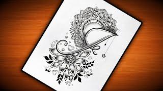 ' I ' Letter of Mandala Art |How to Draw Mandala Art step by step|Mandala art @VennilaYLCreations