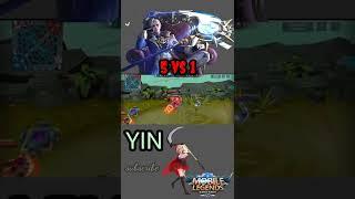 YIN 5 VS 1 MOBILE LEGENDS #shorts #mobilelegends #short