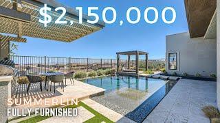 Modern 1-Story Resale Home with Strip Views and Pool for Sale in West Summerlin, Las Vegas, NV