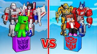 JJ and Mikey: TRANSFORMERS Skyblock Battle in Minecraft - Maizen