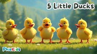 Five Little Ducks Went Swimming Kids Song New | Phie Kids Nursery Rhymes for Babies & Children