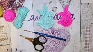 Аппликация ЗАЙЧИК крючком / Crochet Bunny Applique