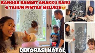 DEKORASI NATAL JENDELA RUMAH DILUKIS ANAKKU