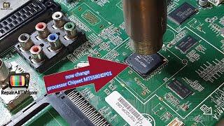 TV there is no light e standby power. repair mainboard. change Chipset MT5580CP01 processor