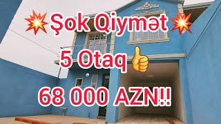 ‼️Təcili Pul Lazim Olduğu Üçün Satilir‼️ 2 Mərtəbə 5 Otaq Cəmi 68 000 AZN