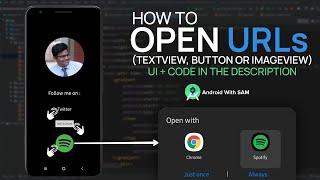 How to open URLs using Intent in Android Studio 2021 (TextView, ImageView & Button) | CODE PROVIDED