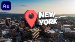 Create 3D Map Location Pop Up Animation - After Effects | NO PLUGINS REQUIRED