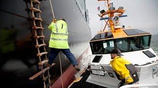 Pilot Boarding Ship in Rough Weather