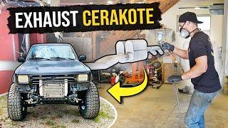Exhaust Cerakote/ Fitting A Hood And Grill On The SBC Toyota!