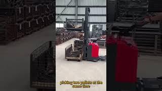 double pallet stacker, #logistics #electric  #palletstacker  #transportationlogistics #factory