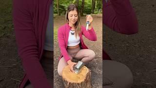 Watch THIS GIRL! Secret Camping Skill ️#camping #survival #outdoors #fire #skill #pancake