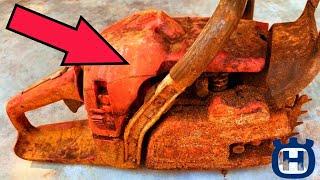 Abandoned Husqvarna Chainsaw Restoration - An Old Rusty Chainsaw - ASMR