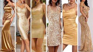 VESTIDO COLOR DORADO | 2023 ELEGANT GOLD COLOUR DRESS FOR WOMEN