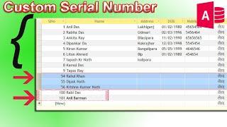 how to create custom serial number in access database