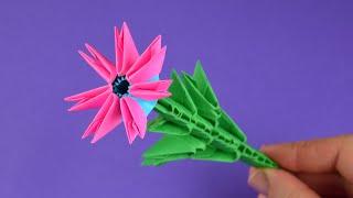 How to make a paper flower  3D Origami for beginners  DIY