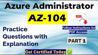 Part 1: AZ-104 Exam Practice Questions | Tips & Tricks | PDF available #az104 #azureadministrator