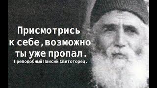 Присмотрись к себе, возможно ты уже пропал. Преподобный Паисий Святогорец.