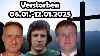 Trauer um Berühmtheiten, die in der Woche vom 06.01. bis 12.01.2025 verstorben sind.