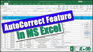 AutoCorrect Feature In MS Excel (A great time saver which will correct misspelled words)