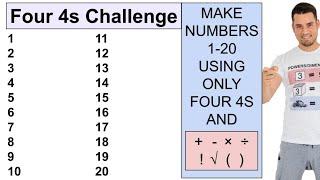 Four 4s Challenge - Make 1-20 with only four 4s