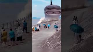 tubarão gigante na praia  #tubarão