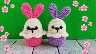 Зайчик вязаный крючком из полухлопка/crochet bunny/Häkelhase