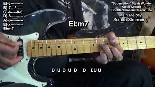 Stevie Wonder SUPERSTITION Guitar Lesson - STANDARD TUNING Nile Rodgers Style @EricBlackmonGuitar