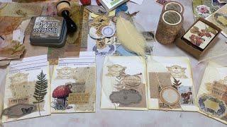 layered library pocket using skeleton leaves // junk journal ideas