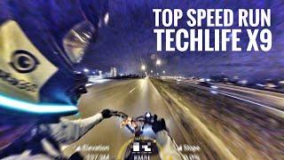 80+ km / h (50+ mph) TECHLIFE X9 ELEKTROROLLER TOP SPEED RUN (Zero 11X) + GPS-Statistiken