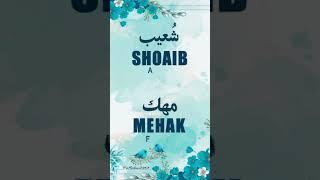 Shoaib & Mehak | Name Meaning Status || Urdu e Hind Official