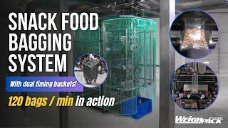 VF 1200 Snack Food Bagging System Filling 120 Pouches Per Minute with Dual Timing Buckets