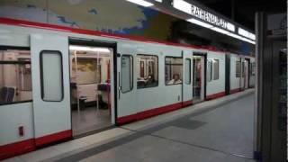 U-Bahn Nürnberg Bahnhof Rathenauplatz U2 & Straßenbahn [HD]