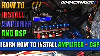 HOW TO INSTALL AMPLIFIER AND DSP!  POWER, GROUND AND REMOTE TURN ON WIRES SHOWN & EXPLAINED!