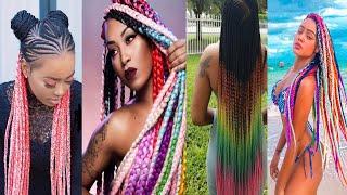 Trending Braiding Hairstyles Compilation: Color Braids/ feed in braids hairstyles/African hairstyles