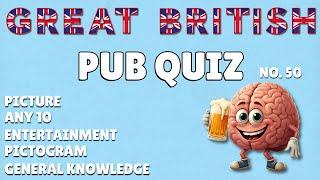 Great British Pub Quiz: Picture Round, Any 10, Entertainment, Pictogram & General Knowledge #50