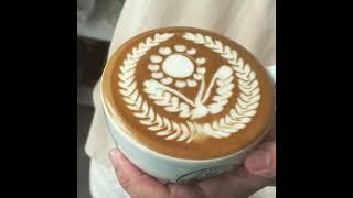 Sunflower  Latte Art #shorts #latte #coffee #barista #art