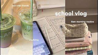 school vlog ·˚ ༘ | waking up at 6am, daily routine, school days, studying