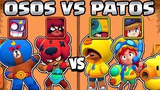 EL PRIMO BROWN y NITA VS LEON SALLY y JESSIE | OSOS VS PATOS | OLIMPIADAS BRAWL STARS