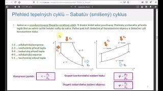 Termomechanika, cvičení 6 - vzorový výpočet Sabatova cyklu