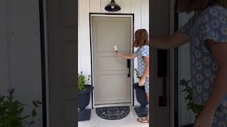Easy Metal Door Makeover! Just add trim!  #diy #makeover