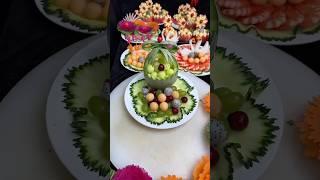 Beautiful fruit plate Melon  and Cucumber Make Carving cutting design Skills#Fruit platter#