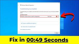 "Ethernet doesn’t have a valid IP configuration" in Windows 10/11