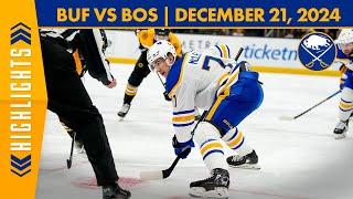 JJ Peterka Scores In Buffalo Sabres Loss To Boston Bruins | Full Game Highlights